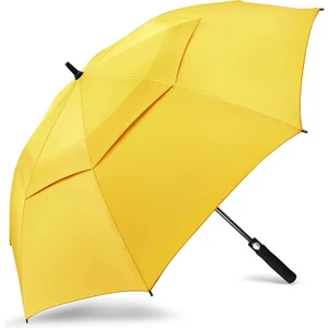 Otomatik Çift Katmanlı Golf Full Fiber Uzun Saplı Şemsiye (Yurt Dışından)