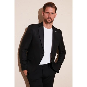 Pamuklu Slim Fit Tek Yırtmaçlı Düğmeli Blazer Ceket Erkek Ceket 2163763
