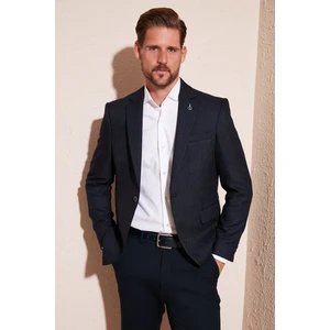 Pamuklu Slim Fit Tek Yırtmaçlı Düğmeli Blazer Ceket Erkek Ceket 2163763