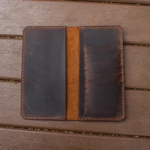 El Yapımı Hakiki Deri Cüzdan Telefon Kılıfı - Western