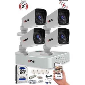 4 Kameralı Güvenlik Kamerası Sistemi 5mp Sony Lensli - Gece Görüşlü - Cepten İzlemeli - A1545