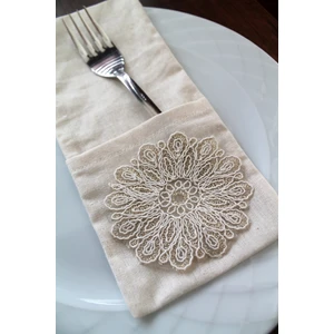 Emtory Home 6 Adet Dekoratif Elegant Dantelli Kaşıklık Servis Sunum