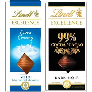 Lındt Excellence Mılk Extra Creamy 100GR. Bol Sütlü + Lındt Dark Chocolate %99 Cacao 50 Gr.