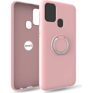 Samsung Galaxy M31 Metal Yüzüklü Mat Silikon Kılıf
