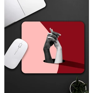Vega Hediye Kırmızı ve Pembe Renk El Ele Tutuşan Motifli Mouse Pad 23X19CM Fare Altlığı Kaydırmaz Taban DE588