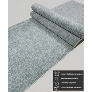 NarStore Home Düz Gri Kaymaz Taban Yıkanabilir Kesme Yolluk Halı