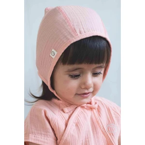 Little Gusto Müslin Ingiliz Bebek Şapka Pembe Organik Pamuk