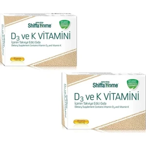 Shiffa Home D3 ve K Vitamini Softjel 30 Kapsul x 2 Adet