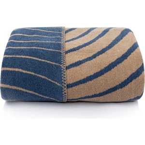 Twin Battaniye Soft Pamuklu Çift Kişilik Battaniye Kahve Mavi 200 x 220 5037A