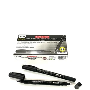 Permanent Cd Kalemi Çift Uçlu Siyah (S-M) 12'Li