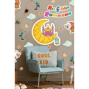 Kt Grup Ramazan Ayı Hilal Cami Hoşgeldin Ramazan ve Ramazan Figürleri Cam Duvar Sticker Seti