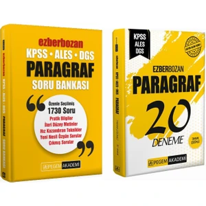 Pegem Akademi Yayıncılık KPSS Ezberbozan Paragraf Soru ve Deneme Seti 2 Kitap
