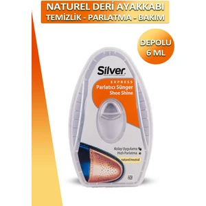 Silver Naturel Deri Ayakkabı Parlatma Temizleme ve Bakım Süngeri Depolu 6 ml