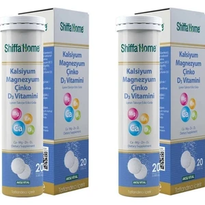 Shiffa Home Kalsiyum Magnezyum Çinko D3 Vitaminli 20 Tablet x 2 Adet
