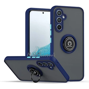 M.TK Moveteck Samsung Galaxy A14 4g Kılıf Kamera Korumalı Arkası Mat Renkli Tuşlu Yüzüklü Standlı Military Tank Zırh
