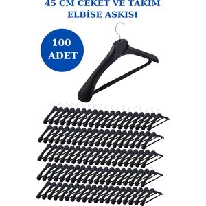 İstanbul Manken 100 Adet Plastik Yüksek Kalite Ceket Askısı, Elbise Askısı, Takım Elbise Askısı