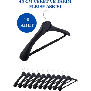 İstanbul Manken 10 Adet Plastik Yüksek Kalite Ceket Askısı, Elbise Askısı, Takım Elbise Askısı