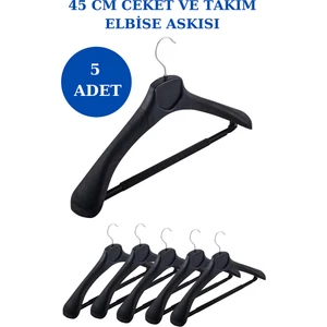 İstanbul Manken 5 Adet Plastik Yüksek Kalite Ceket Askısı, Elbise Askısı, Takım Elbise Askısı
