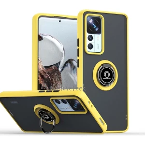 M.TK Moveteck Xiaomi Mi 12T & Mi 12T Pro Kılıf Kamera Korumalı Arkası Mat Renkli Tuşlu Yüzüklü Standlı Military