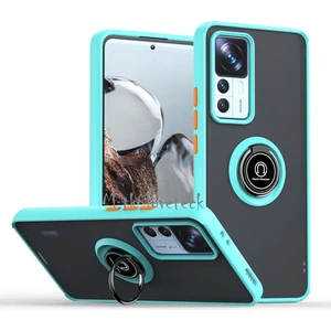 M.TK Moveteck Xiaomi Mi 12T & Mi 12T Pro Kılıf Kamera Korumalı Arkası Mat Renkli Tuşlu Yüzüklü Standlı Military