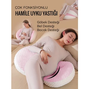 İlin Baby Hamile Yastığı, Çok Fonksiyonel Hamile Yastığı, Hamile Uyku Yastığı 35 x45 ölçülerinde pembe beyaz renk