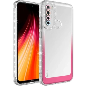 Xiaomi Redmi Note 8 Simli ve Renk Geçiş Tasarımlı Lens Korumalı Silikon Kılıf