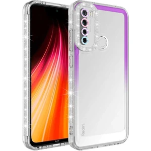 Xiaomi Redmi Note 8 Simli ve Renk Geçiş Tasarımlı Lens Korumalı Silikon Kılıf