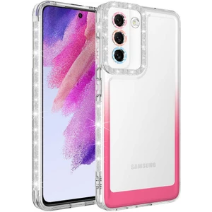 Samsung Galaxy S21 Fe Simli ve Renk Geçiş Tasarımlı Lens Korumalı Silikon Kılıf