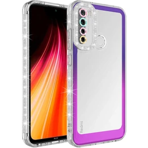 Xiaomi Redmi Note 8 Simli ve Renk Geçiş Tasarımlı Lens Korumalı Silikon Kılıf