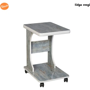 Tekerlekli C Yan Sehpa % 100 Mdf Koltuk Yanı Sehpa