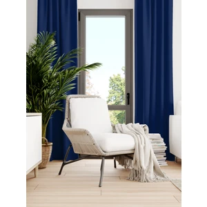 FAVOLLİ Kadife Dokulu Safir Rengi Ada Fon Perde Ekstrafor Büzgülü Dream Series