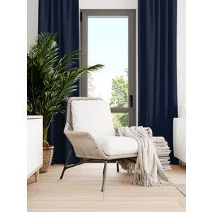 Kadife Dokulu Lacivert Ada Fon Perde Ekstrafor Büzgülü Dream Series