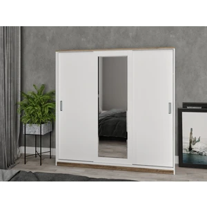 3 Kapaklı Sürgülü Aynalı Gardırop Elbise Dolabı - %100 Mdf