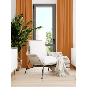 Kadife Dokulu Turuncu Ada Fon Perde Ekstrafor Büzgülü Dream Series