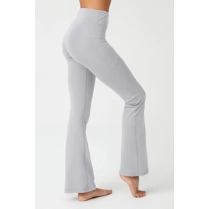 Los Ojos Kadın Gri Yüksek Bel Toparlayıcı Çift Cepli Ispanyol Paça Tayt Bootcut