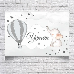 Reysa Tasarım Balon ve Fil Temalı Doğum Günü AFIŞI35 x 50 cm