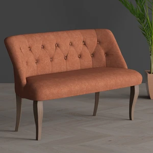 Gadahome Klasik Ikili Balkon Ofis ve Cafe Çay Koltuğu (Ceviz Ayaklı)