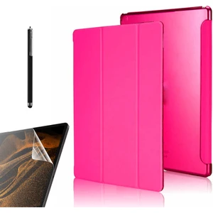 Huawei Matepad T10S Kılıf Smart Cover Kapaklı Standlı Uyku Modlu SM22 + Nano + Kalem Pembe