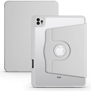 Apple iPad Air 10.9 2022 5.nesil Kılıf Termik Arkası Şeffaf Smart Kapaklı Kalem Bölmeli T1 Gri