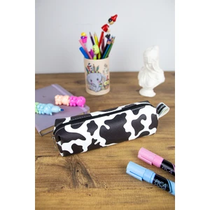 Kalem Kutusu Inek Kare Tasarım Vegan Deri (Kalemlik ve Makyaj Çantası)