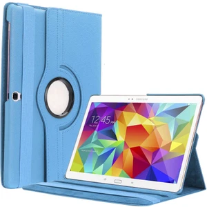 Samsung Galaxy Tab 4 10.1 T530 Uyumlu Kılıf Kapaklı Standlı 360 Dönebilen Koruma Dn2 Mavi