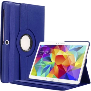 Samsung Galaxy Tab 4 10.1 T530 Uyumlu Kılıf Kapaklı Standlı 360 Dönebilen Koruma Dn2 Lacivert