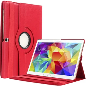 Samsung Galaxy Tab 4 10.1 T530 Uyumlu Kılıf Kapaklı Standlı 360 Dönebilen Koruma Dn2 Kırmızı