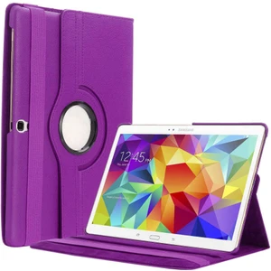 Samsung Galaxy Tab 4 10.1 T530 Uyumlu Kılıf Kapaklı Standlı 360 Dönebilen Koruma Dn2 Mor