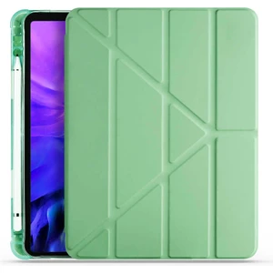 Apple iPad Air 10.9 2020 4.nesil Uyumlu Kılıf Standlı Katlanabilir Pu Silikon Tf1 Yeşil