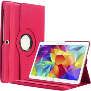 Samsung Galaxy Tab 4 10.1 T530 Uyumlu Kılıf Kapaklı Standlı 360 Dönebilen Koruma Dn2 Pembe Koyu