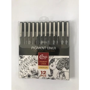 Pigment Marker Teknik Çizim Kalemi , Tüm Dereceler 12 Li Set Siyah