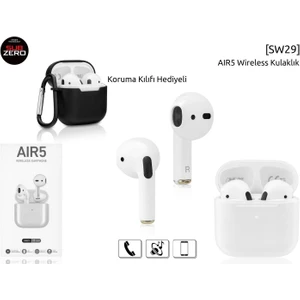 Aır5 SW29 Kılıf Hediyeli Wıreless Beyaz Bluetooth Kulaklık