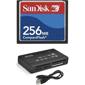 256 MB Compact Flash Hafıza Kartı - USB 2.0 Cf Kart Okuyucu