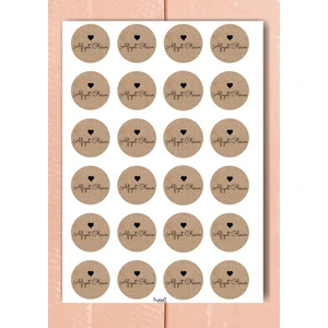 Tuğset Etiket Kraft Sticker Etiket 4 cm 48 Adet Afiyet Olsun Kullanın Etiket